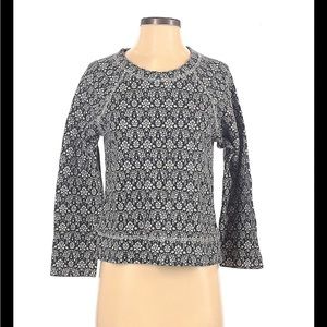 J. Crew geometric print blue sweater, M